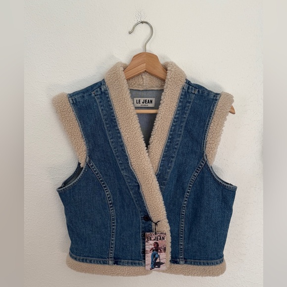 NWT LE JEAN Gracie Sherpa Vest - Picture 9 of 14